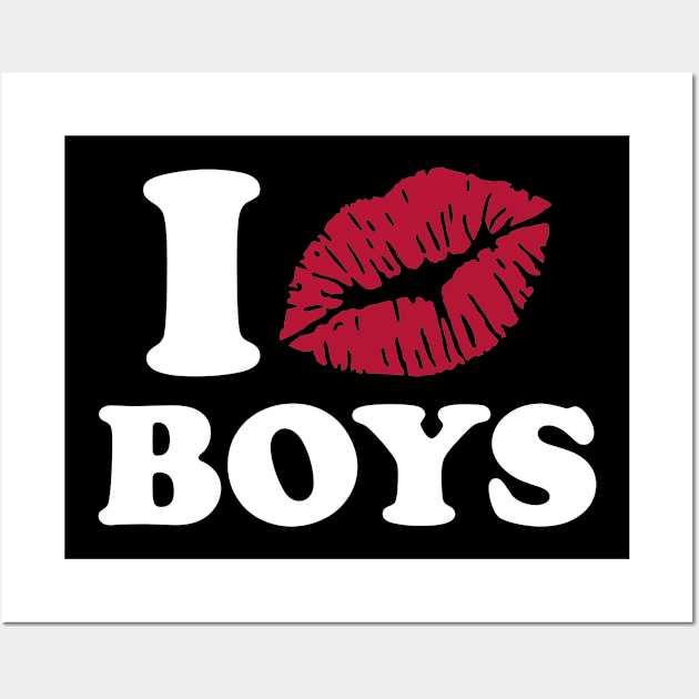 I kiss boys Wall Art by Designzz